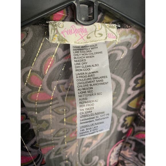 Free People x all tous floral boho wrap tie blouse one size - Picture 3 of 5